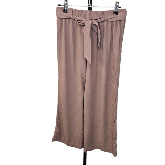 Aritzia Wilfred Womens Faun Pant Size Small Tie Back Crop  Wide Leg - Picture 2 of 9